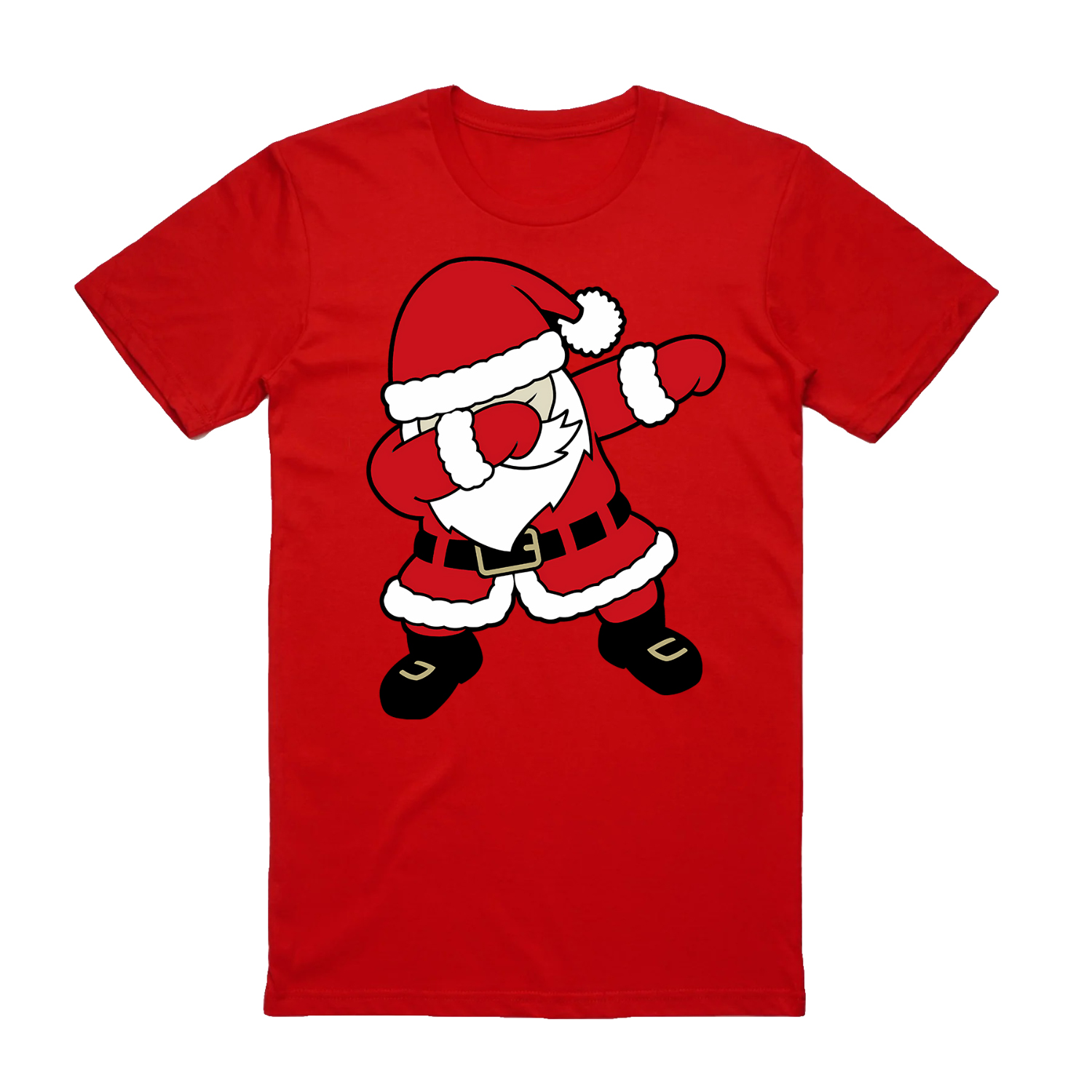 100% Cotton Christmas T-shirt Adult Unisex Tee Tops - Dancing Santa
