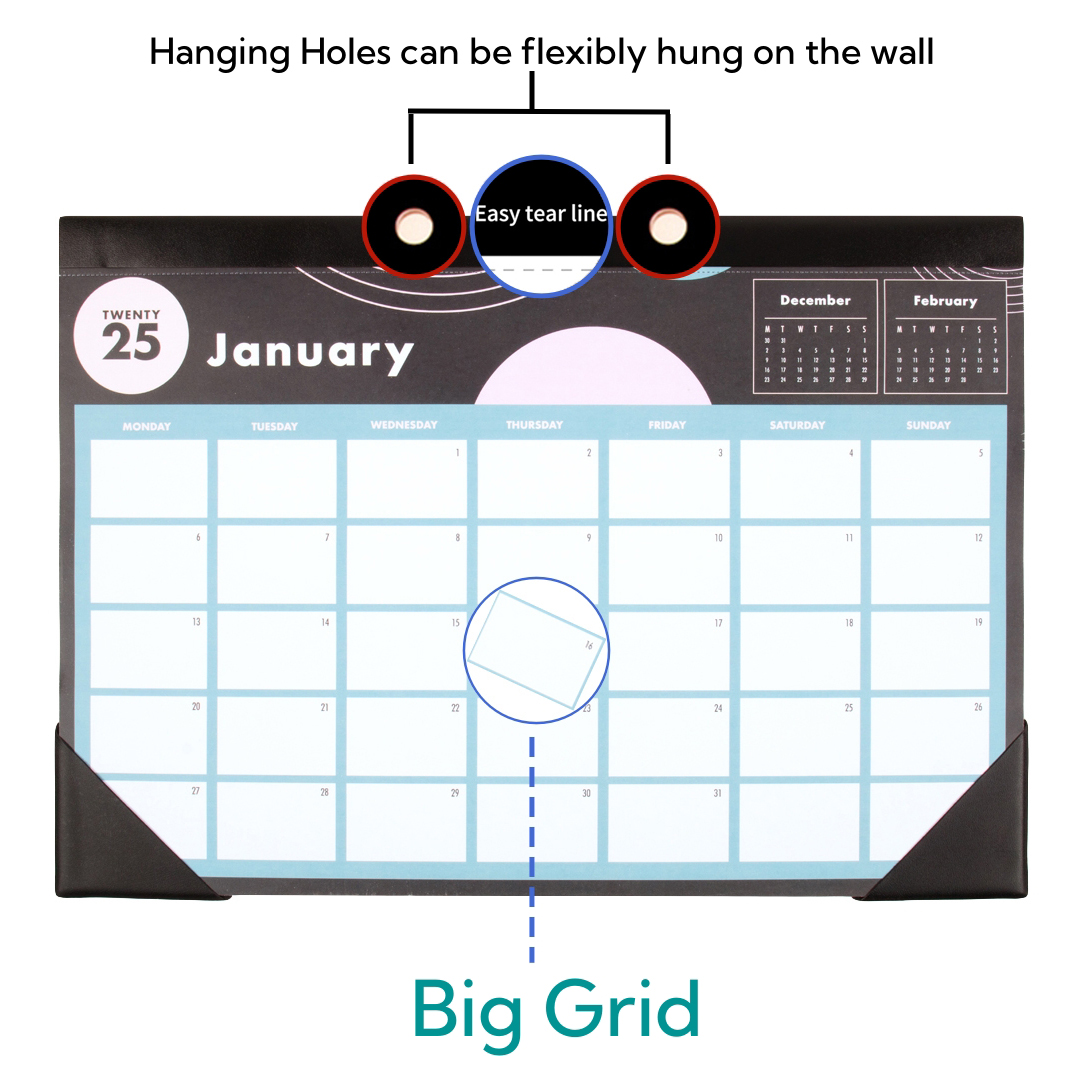 2025 A3 Desk Wall Calendar Home Family Tear Off Rectangle Planner Orga