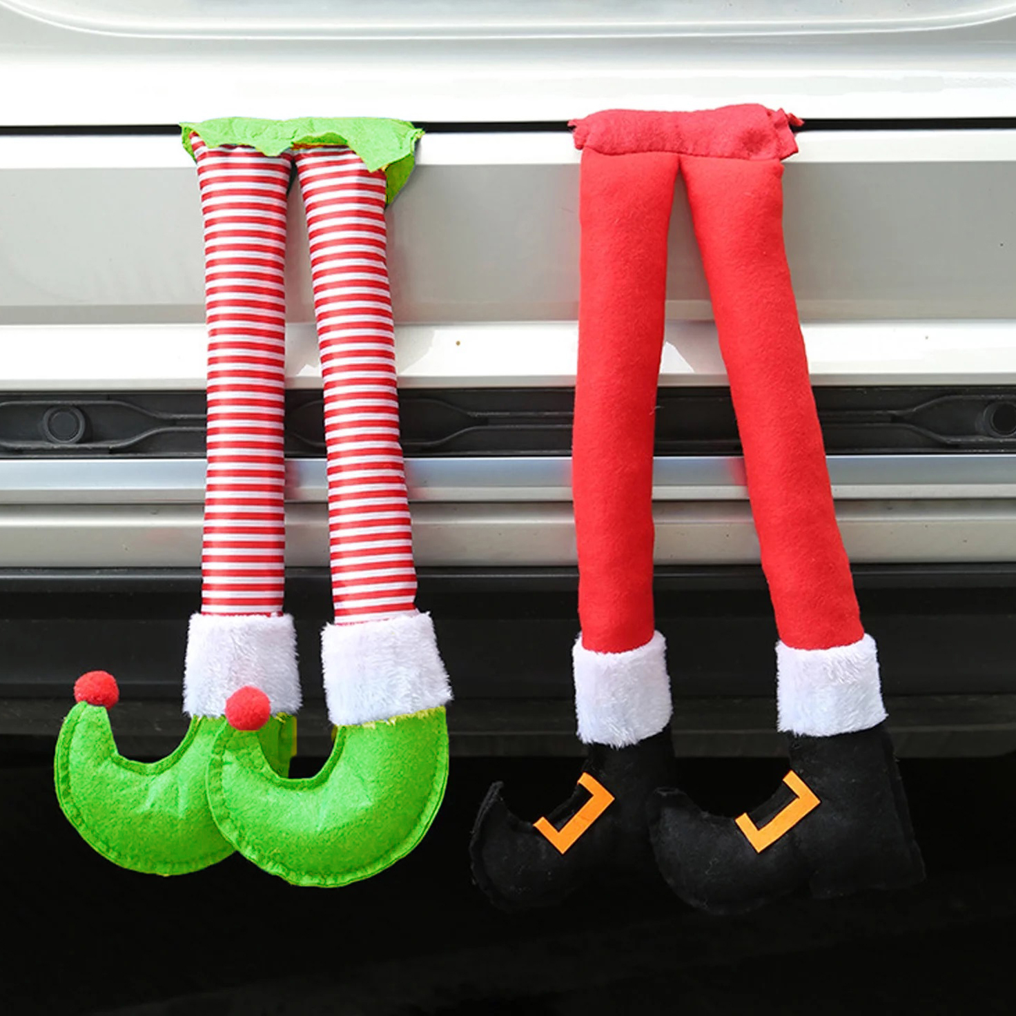62cm Elf In The Boot Festive Car Christmas Tree Decoration Santa Leg Ornaments