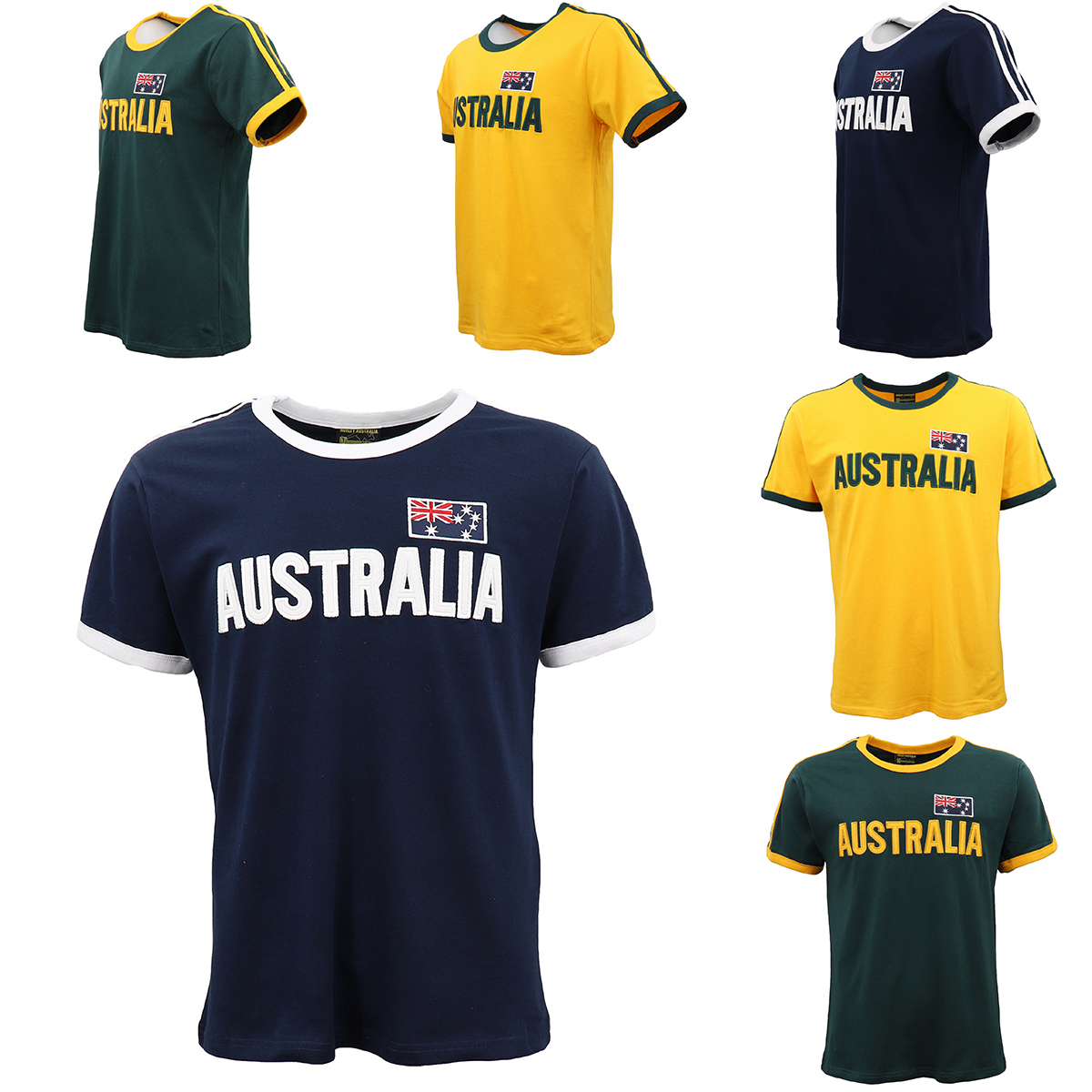 New 2-14 Years 100% Cotton Kids T-Shirt Australia Day Flag Stripes Tee Tops Gift