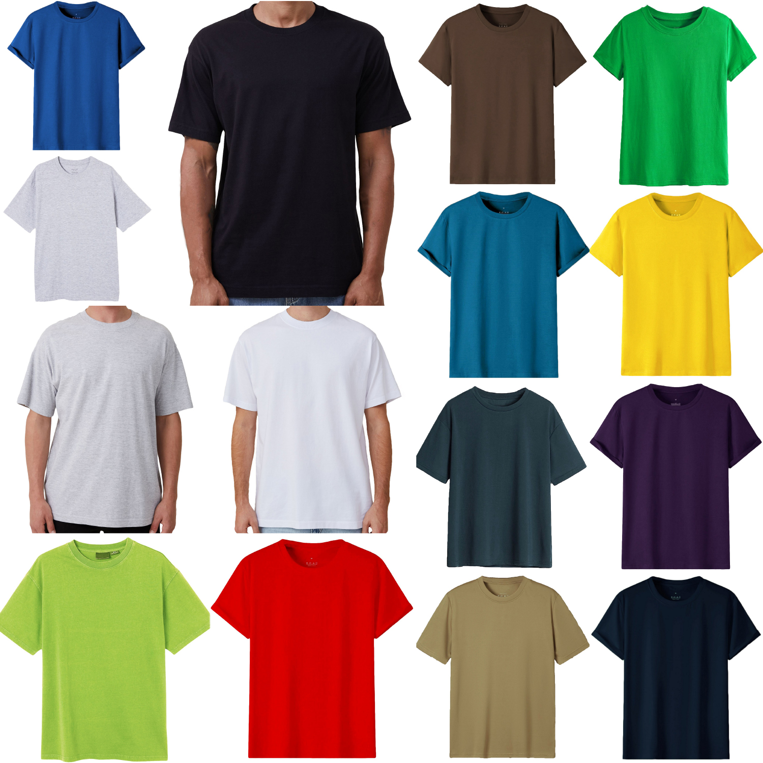 Adult 100% Cotton T-Shirt Unisex Men's Basic Plain Blank Crew Tee Tops Shirts - Zmart Australia