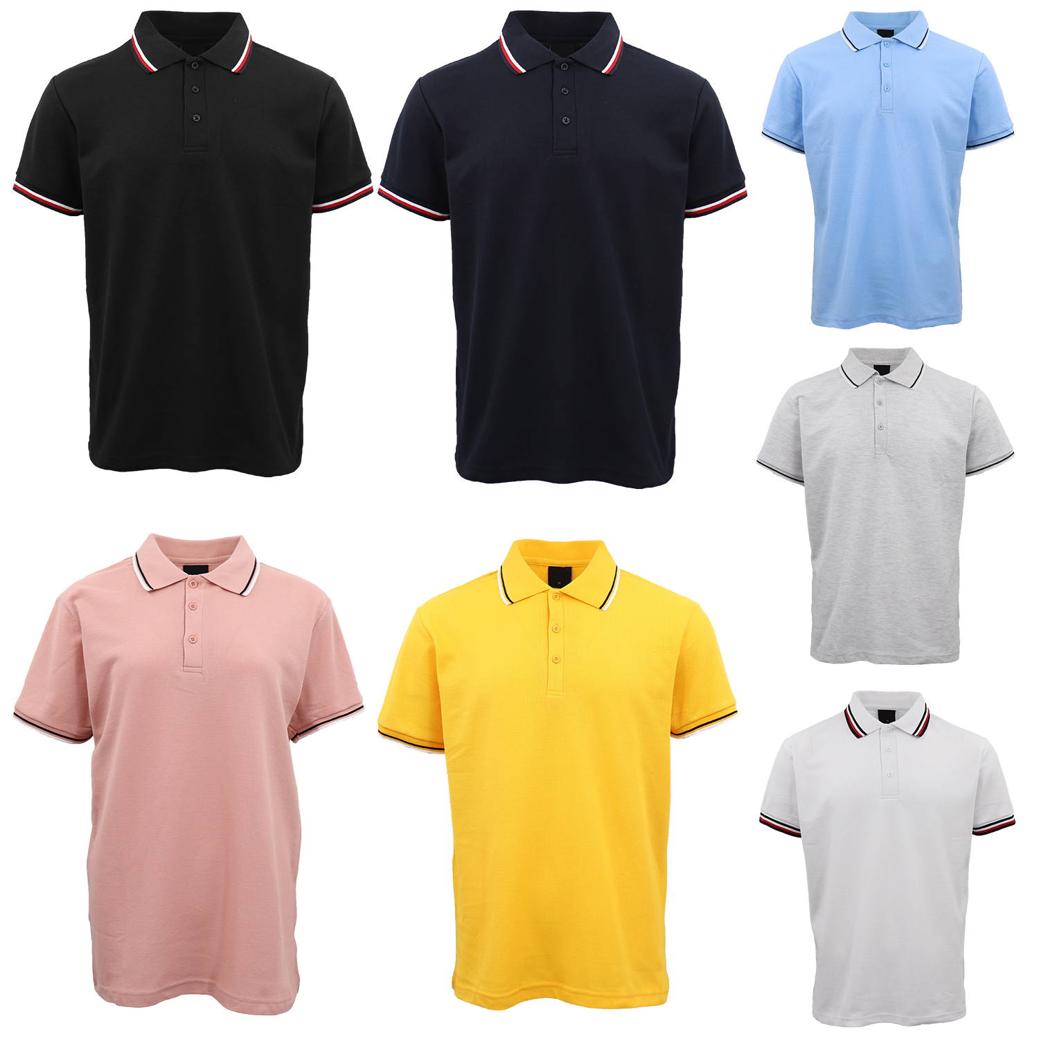 Men's Unisex Polo Shirts Basic Plain Breathable Tops Cotton Cascual Sport Shorts