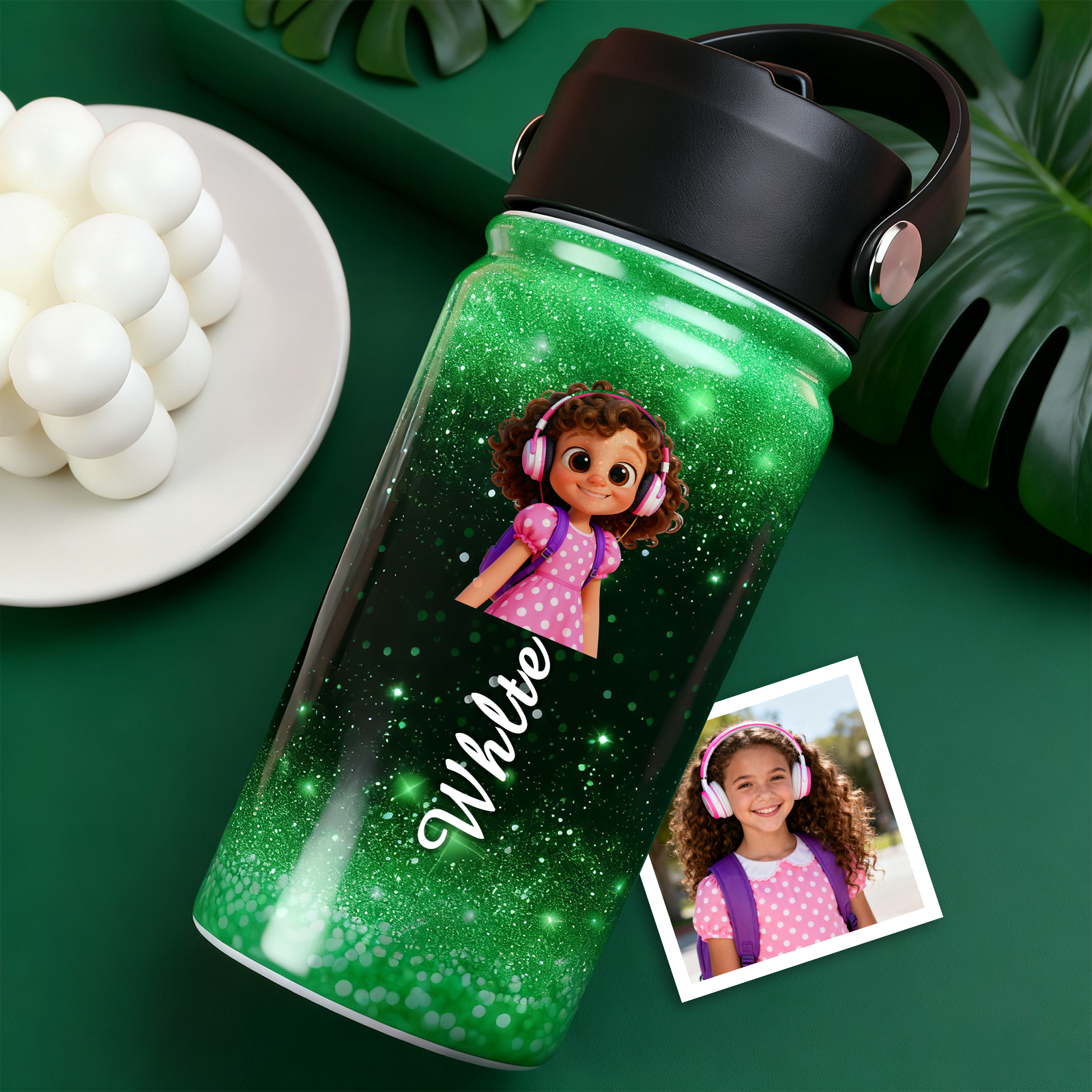 Custom Cartoon Water Bottle with Personalized Portrait & Name | Unique Gift for Kids & Teens - MyHawaiianShirtsAU