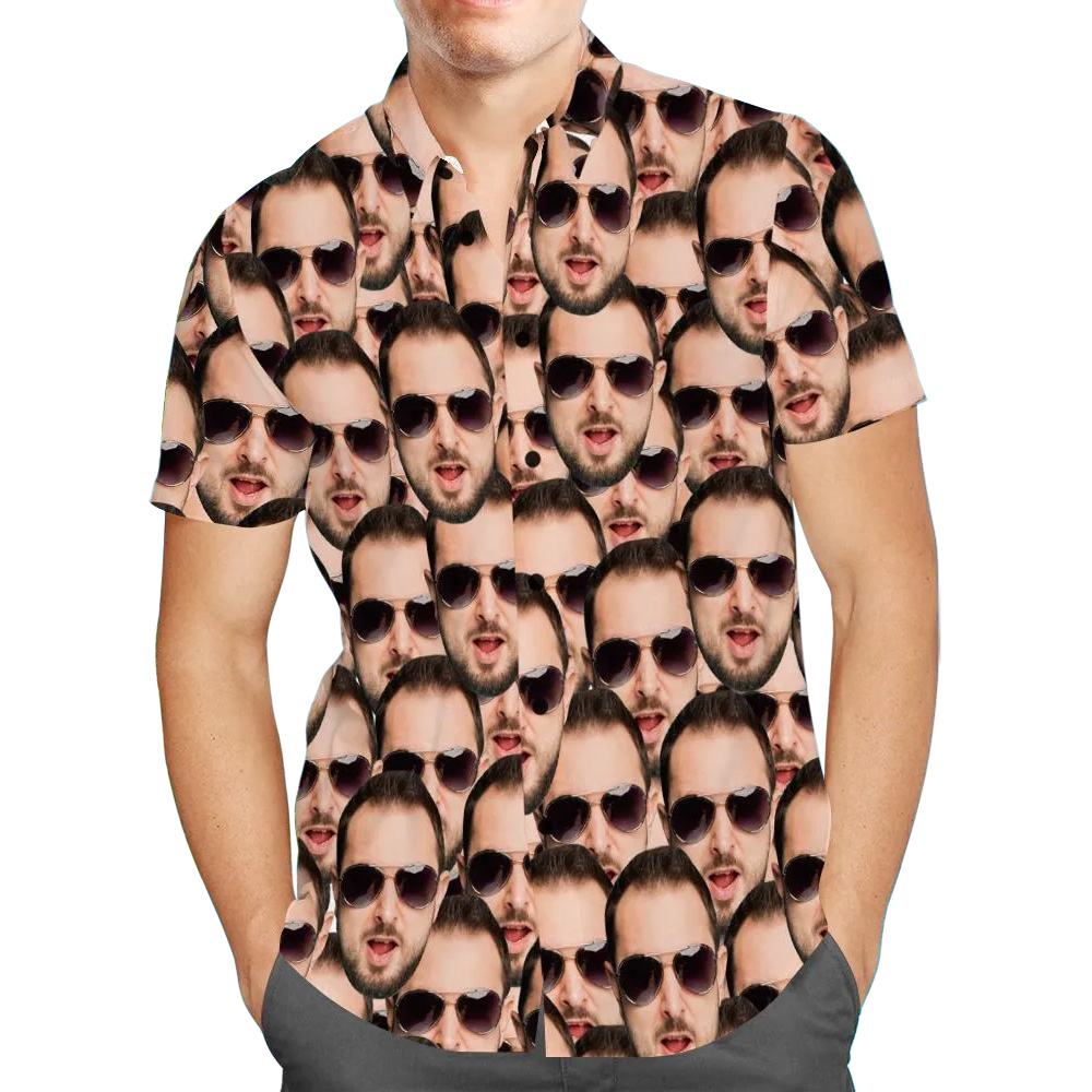 Custom Hawaiian Shirts Muti-face Design Online Preview Aloha Beach Shirt For Men