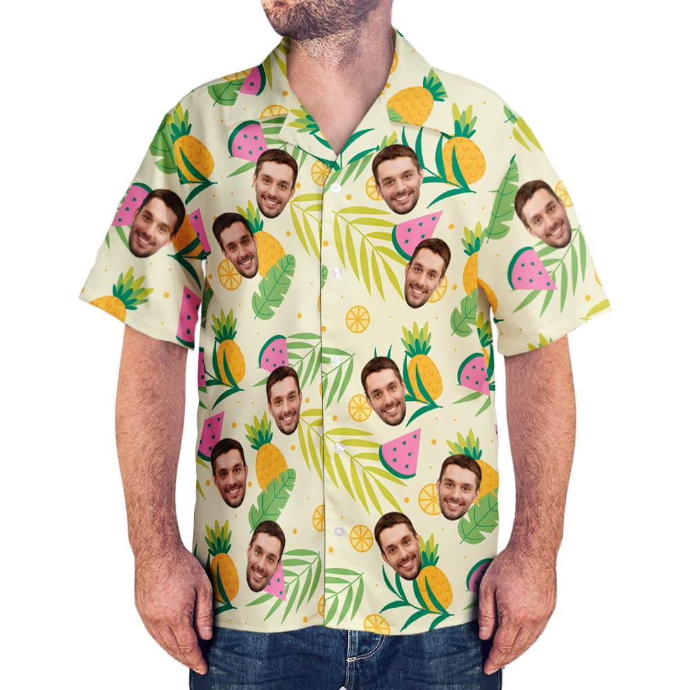 Custom Face Hawaiian Shirts Upload Your Own Designed Image Aloha Beach Shirt For Men