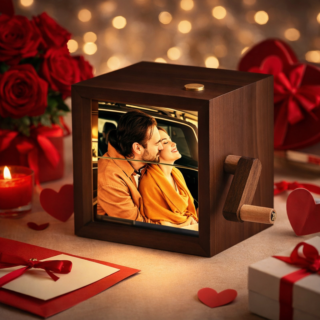 Custom Photo Hand-cranked Flipbook Box Animation Machine Mechanical Photo Album For Couple - MyHawaiianShirtsAU