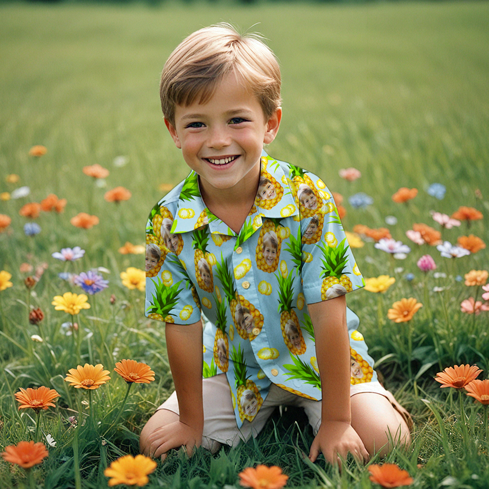 Pineapple Party - Custom Kids Unisex Hawaiian Shirt - MyHawaiianShirtsAU