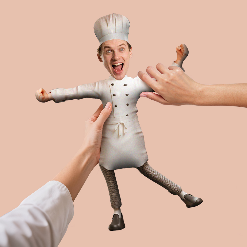 Custom Face Mini Me Keychain/Doll Funny 15/30/50cm Doll Mini Me Gift for Chef - MyHawaiianShirtsAU