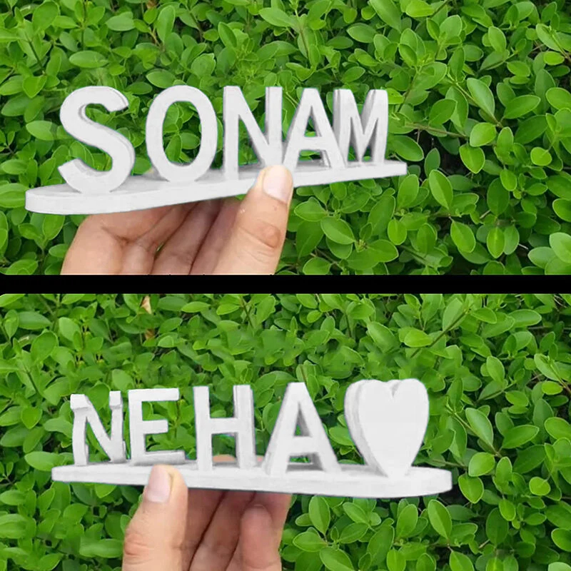 3D Printed Dual Name Illusion Love Figurine as Sweet Gifts - MyHawaiianShirtsAU