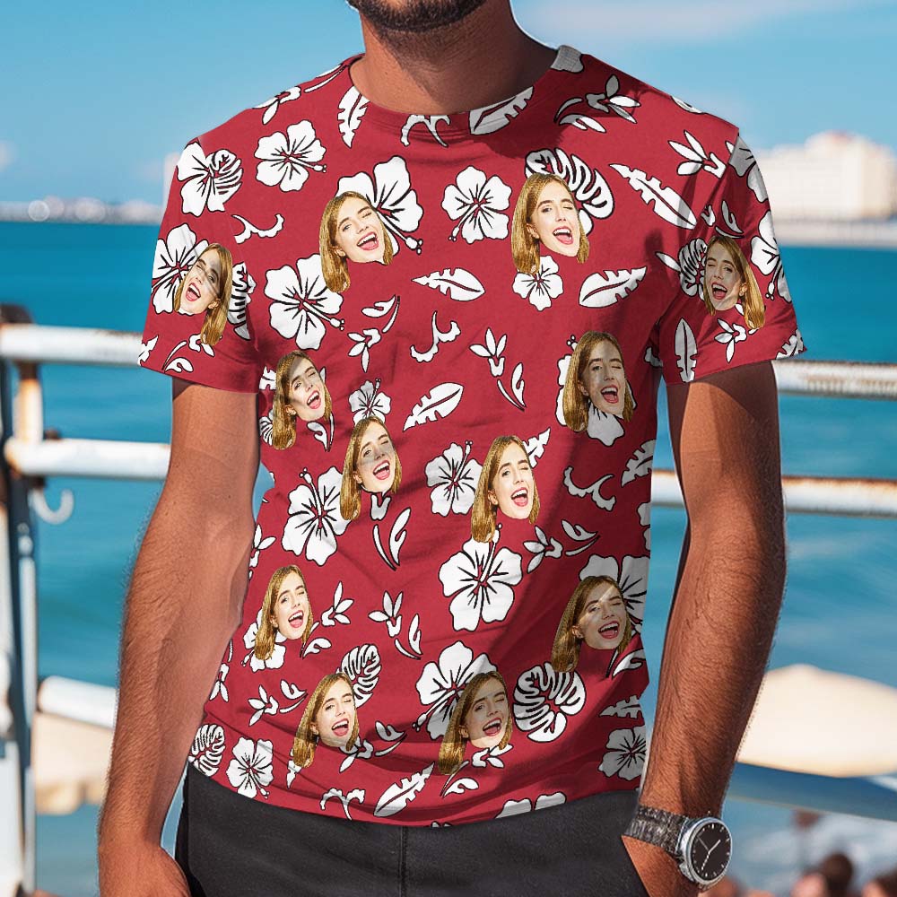 Custom Face T-Shirts Unisex Fully printed Hawaiian Style T-shirt 5 Colors Available - MyHawaiianShirtsAU