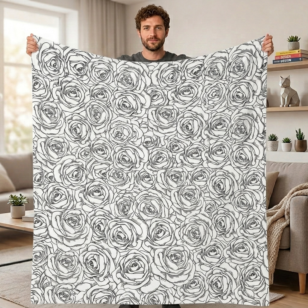 DIY Creative Doodle Blanket, Multiple Rose, Customizable Washable Colorfast Art Blanket for Kids & Adults - MyHawaiianShirtsAU