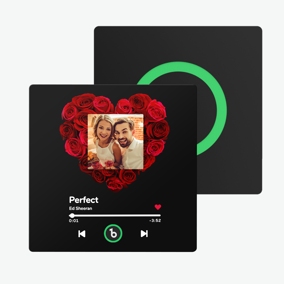 Custom Music Fridge Magnet with Rose and Photo Colorful Album Fridge Magnet Gifts for Her - auphotoblanket