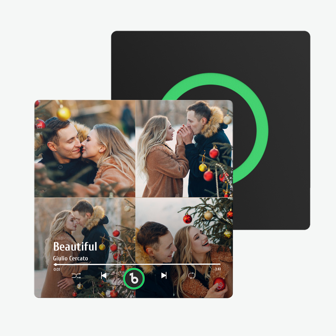 Custom Music Fridge Magnet Colorful Album Fridge Magnet Gifts for Couple 4 Photos - auphotoblanket