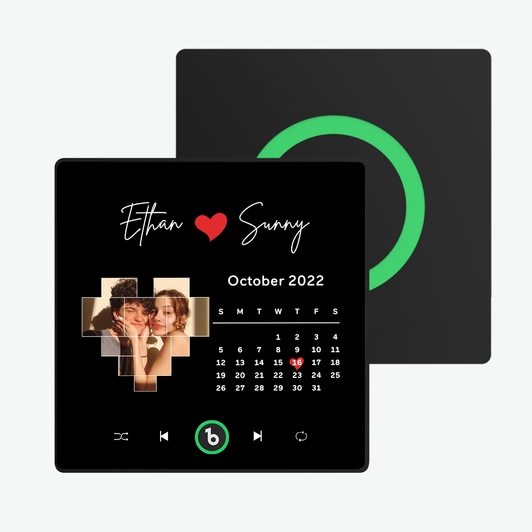 Custom Music Fridge Magnet with Colorful Frame Personalized Love Calendar Fridge Magnet with Photo Unique Gift for Couple - auphotoblanket