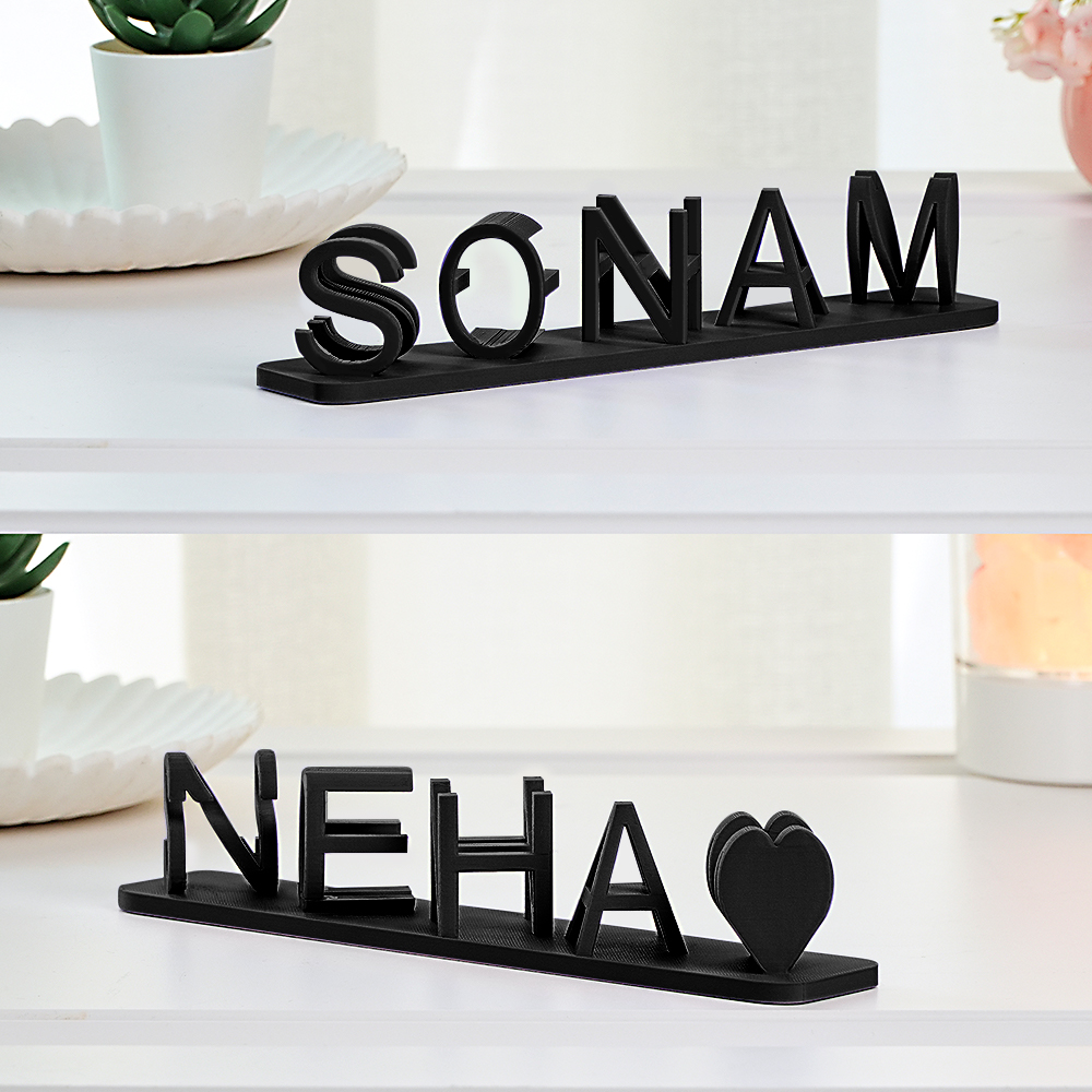 Custom 3D Printed Couple Name Decoration Dual Name Illusion Gift For Him - MyHawaiianShirtsAU