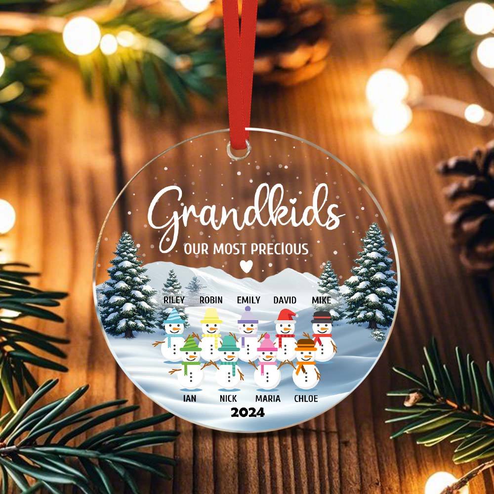 Personalized Snowman Ornament with Name Christmas Family Ornament for Christmas Gifts - MyHawaiianShirtsAU