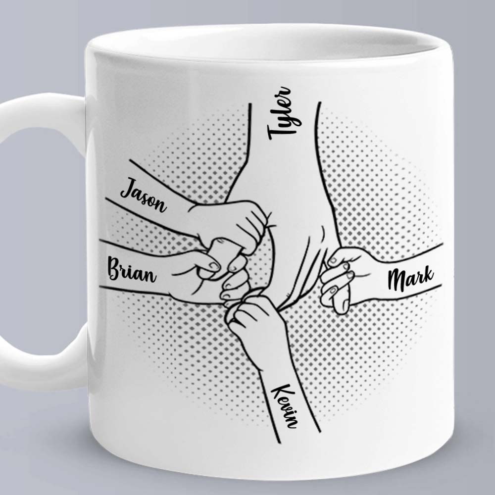 Cadeau Pour Maman/Papa, Tasses Personnalisées Tenant la Main, Tasse Effet 3D