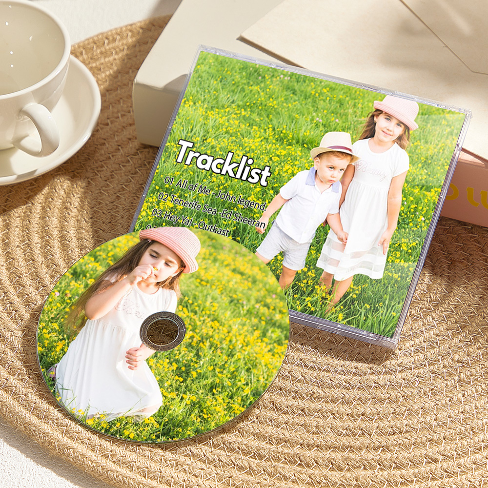 Custom 3 Photos CD & Jewel Case Custom CD Mixtape | Personalized Custom CD Album 10 Favorite Songs For Kids - MyHawaiianShirtsAU