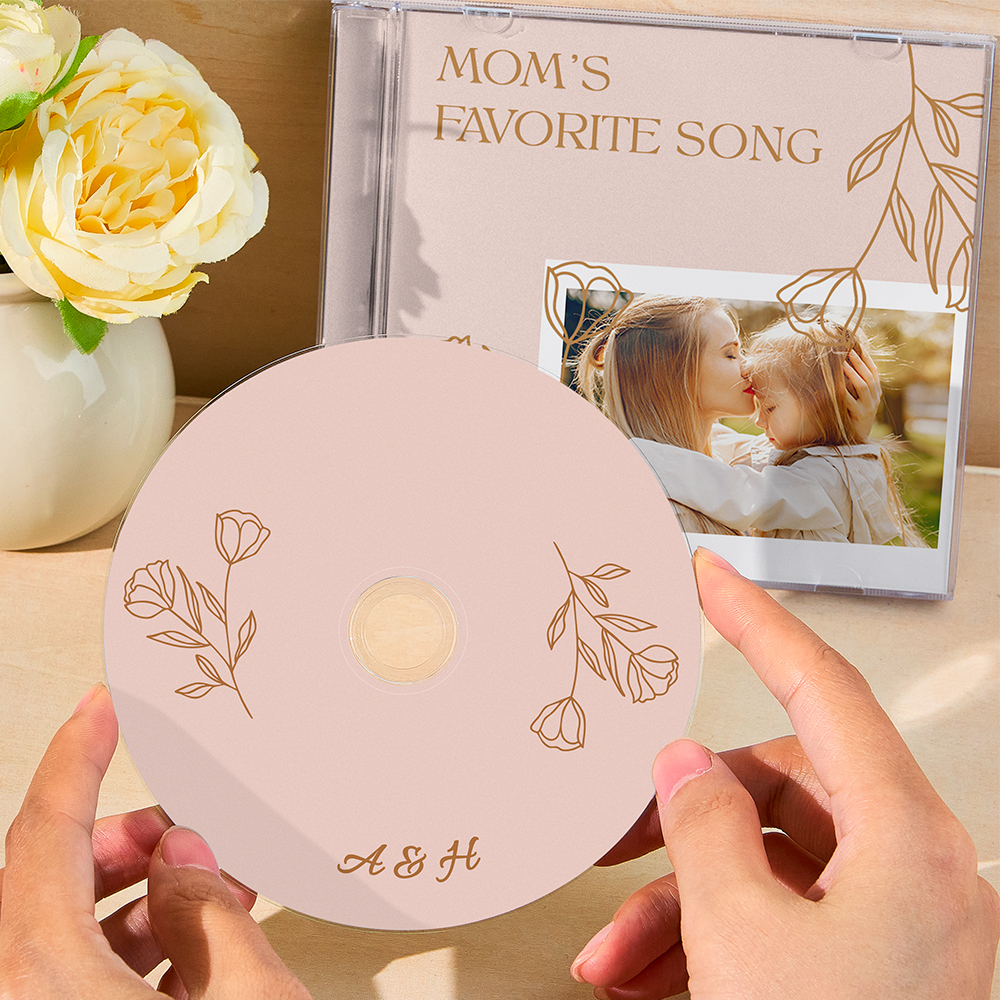 Custom CD Mixtap With Custom 5/10/16 Songs Photo CD & Jewel Case Gift For Her - MyHawaiianShirtsAU