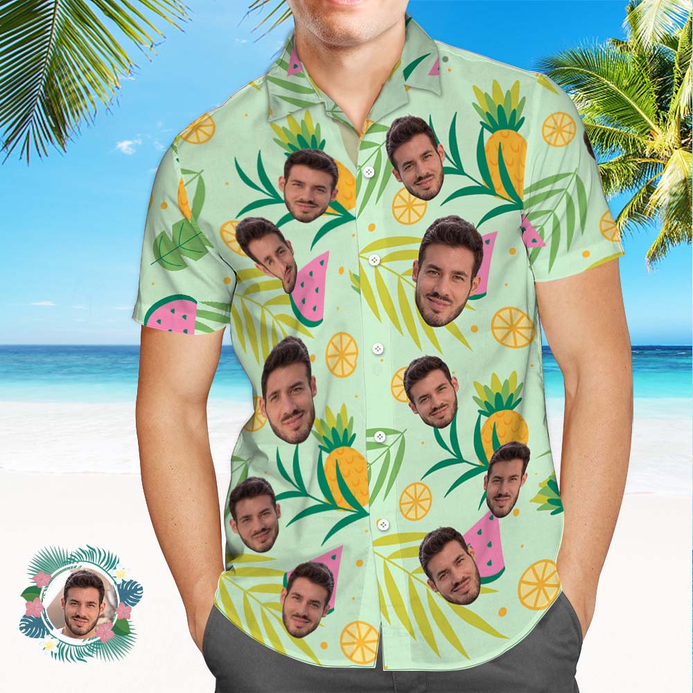 Custom Face All Over Print Hawaiian Shirt ALOHA Flowers Hawaii Shirt - MyHawaiianShirtsAU
