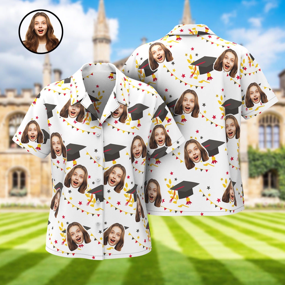 Custom Hawaiian Shirt with Face and Name Personalized Graduation Party Aloha Shirts - MyHawaiianShirtsAU