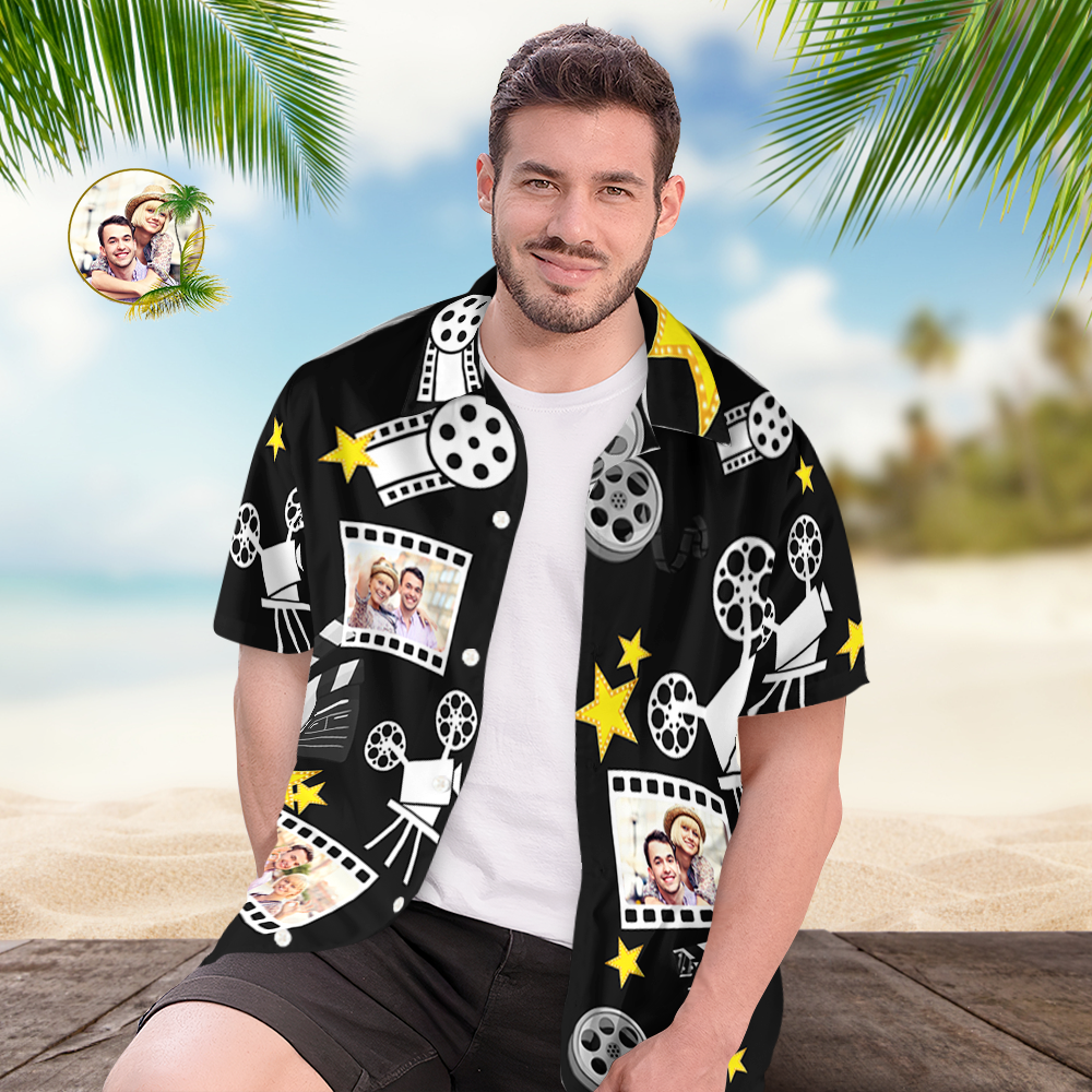 Custom Photo Hawaiian Shirts Our Love Movie Shirts With 3-6 Photos Button-down Shirts Gifts For Him - MyHawaiianShirtsAU