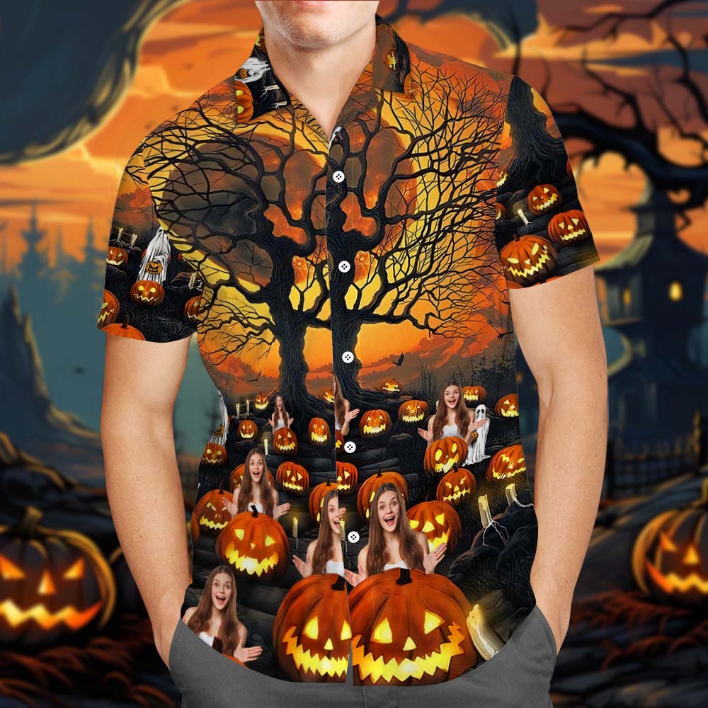 Custom Photo Pet Hawaiian Shirt Halloween Shirt - MyHawaiianShirtsAU