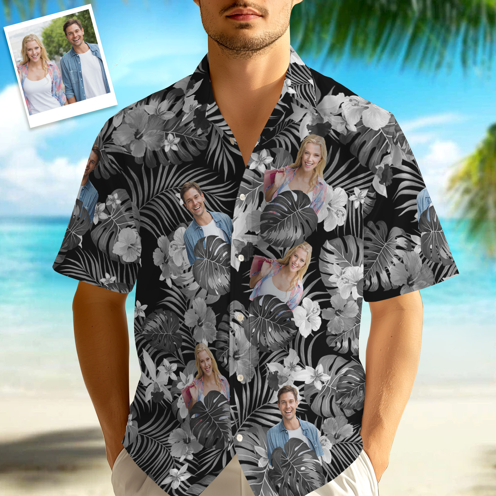 Custom Hawaii Shirt 1-3 Photos Optional Photo Tropical Style Bright Hawaiian Button-down Shirt - MyHawaiianShirtsAU