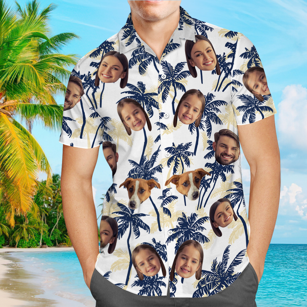 Custom Hawaiian Shirt with Face, Custom Hawaiian Shirt for Men Women, Personalized Hawaiian Shirt, Picture Hawaiian Shirt, Gift for Dad - MyHawaiianShirtsAU