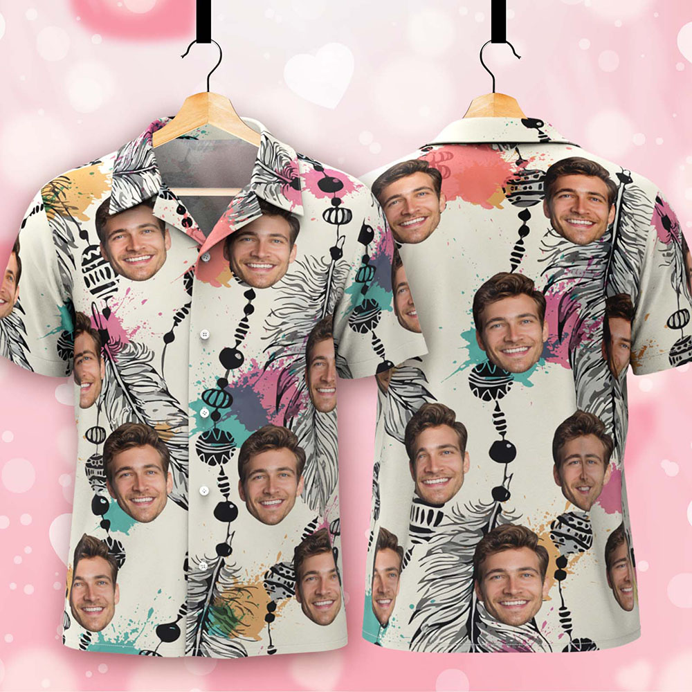 Custom Hawaiian Shirts White Tropical Dreamcatcher Print Fun Personalized Party Shirt