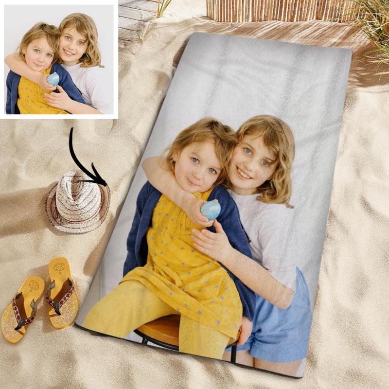 Customized Photo Personalised Beach Towel Gift Beach VacationBeach Towel for Friends - MyHawaiianShirtsAU