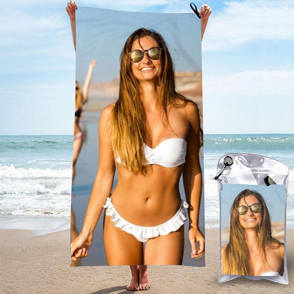Personalized Bath Beach Towels Custom Print Beach Towels Quick-dry Ultrafine Fiber for Her Sexy Women - MyHawaiianShirtsAU