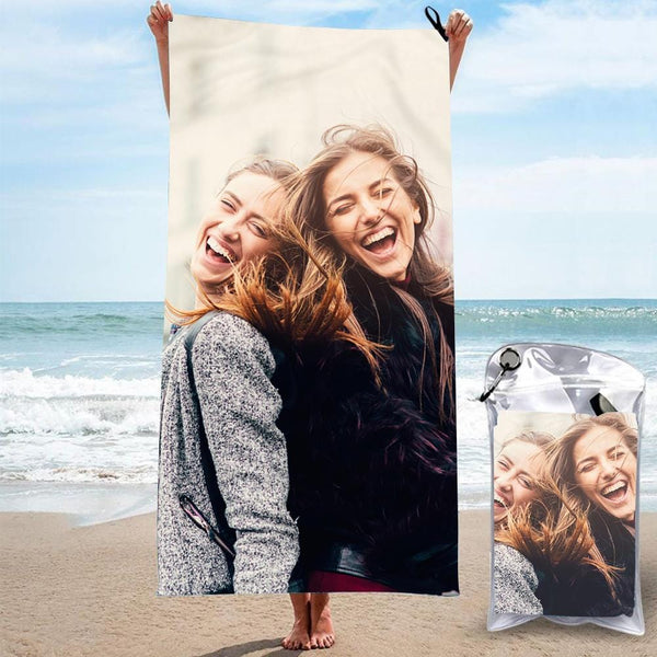 Personalized Bath Beach Towels Custom Print Beach Towels Quick-dry Ultrafine Fiber with My Girl - MyHawaiianShirtsAU