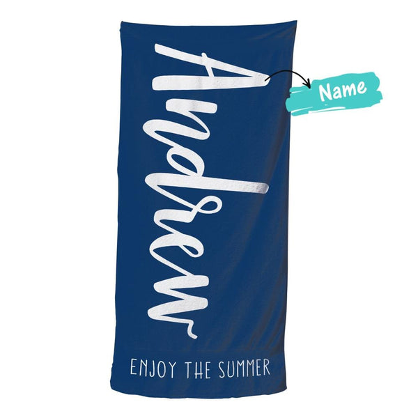 Custom Text Beach Towel For Unisex Beach Towel For Polyester Bath Beach Towel 31.2in*50.7in - MyHawaiianShirtsAU