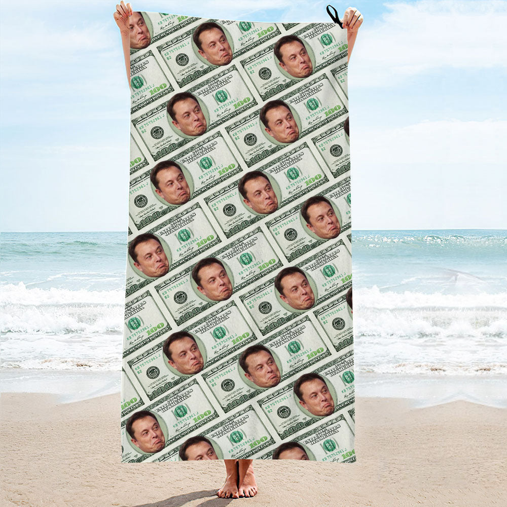 Custom Faces Dollar Beach Towel Personalized Photo Beach Towel Funny Gift - MyHawaiianShirtsAU
