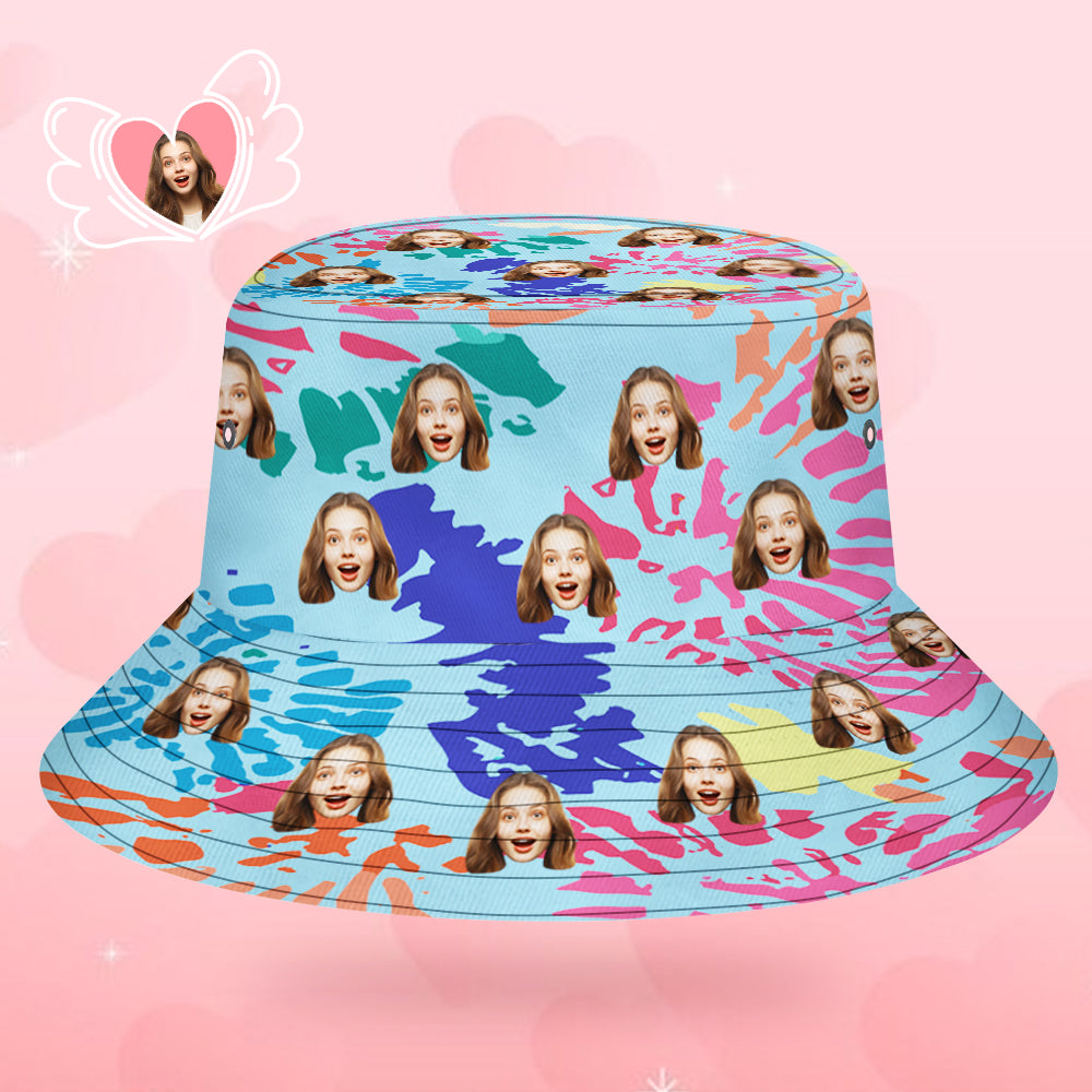 Custom Bucket Hat Unisex Face Bucket Hat Summer Colorful  Printed Hat - MyHawaiianShirtsAU