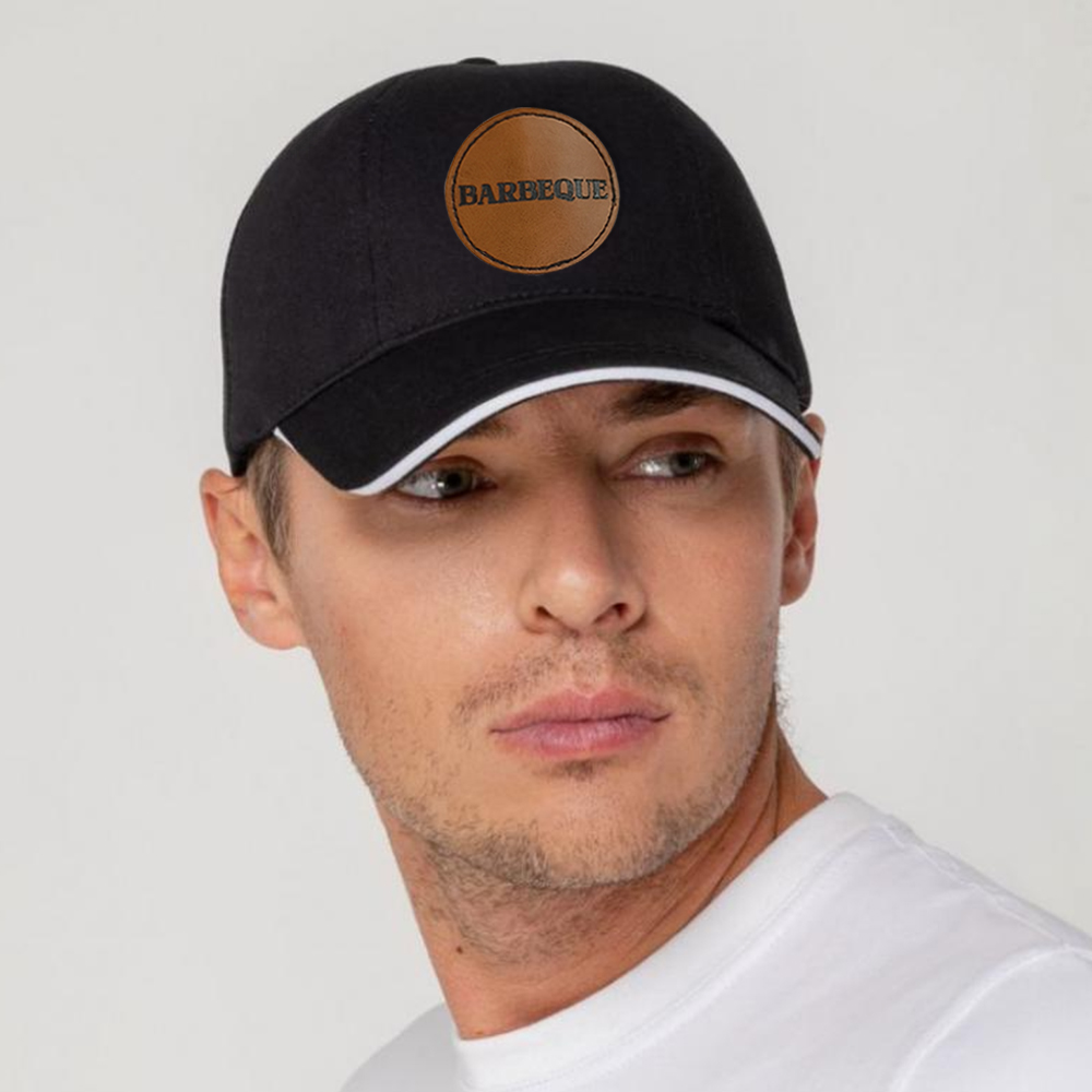 Custom Leather Patch Hats, Logo Hats, Laser Engraved Leather Patch, Leather Patch, Company Logo Hat, Personalized Men's Hats, Leather Patch Cotton Hat - MyHawaiianShirtsAU