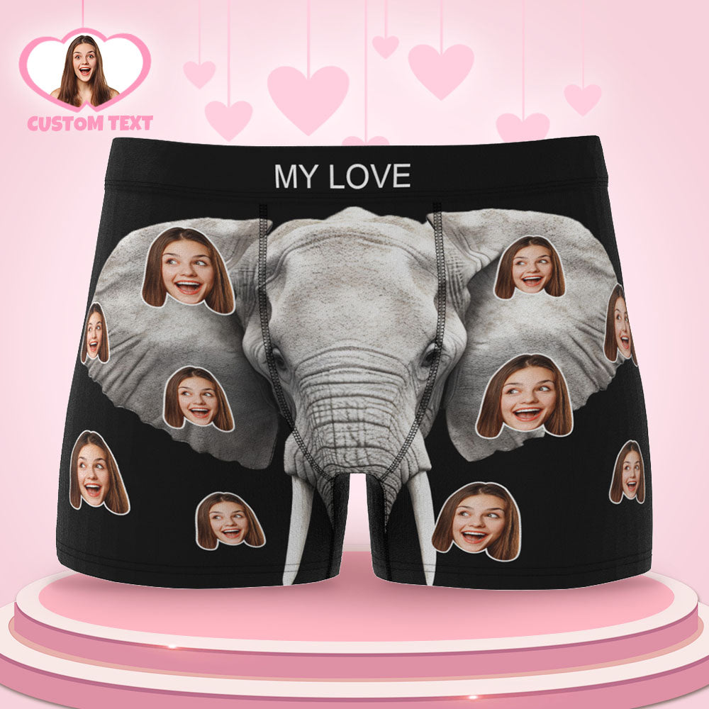 Custom Face Boxer Briefs Personalized Underwear Valentine's Day Gifts for Him - MyHawaiianShirtsAU