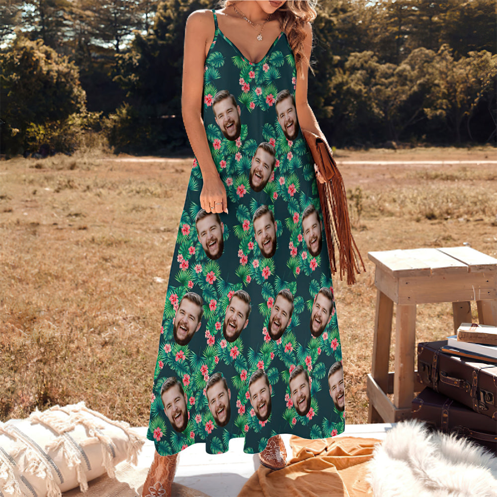 Leafy Bloom - Custom Women Hawaiian Long Dress - MyHawaiianShirtsAU