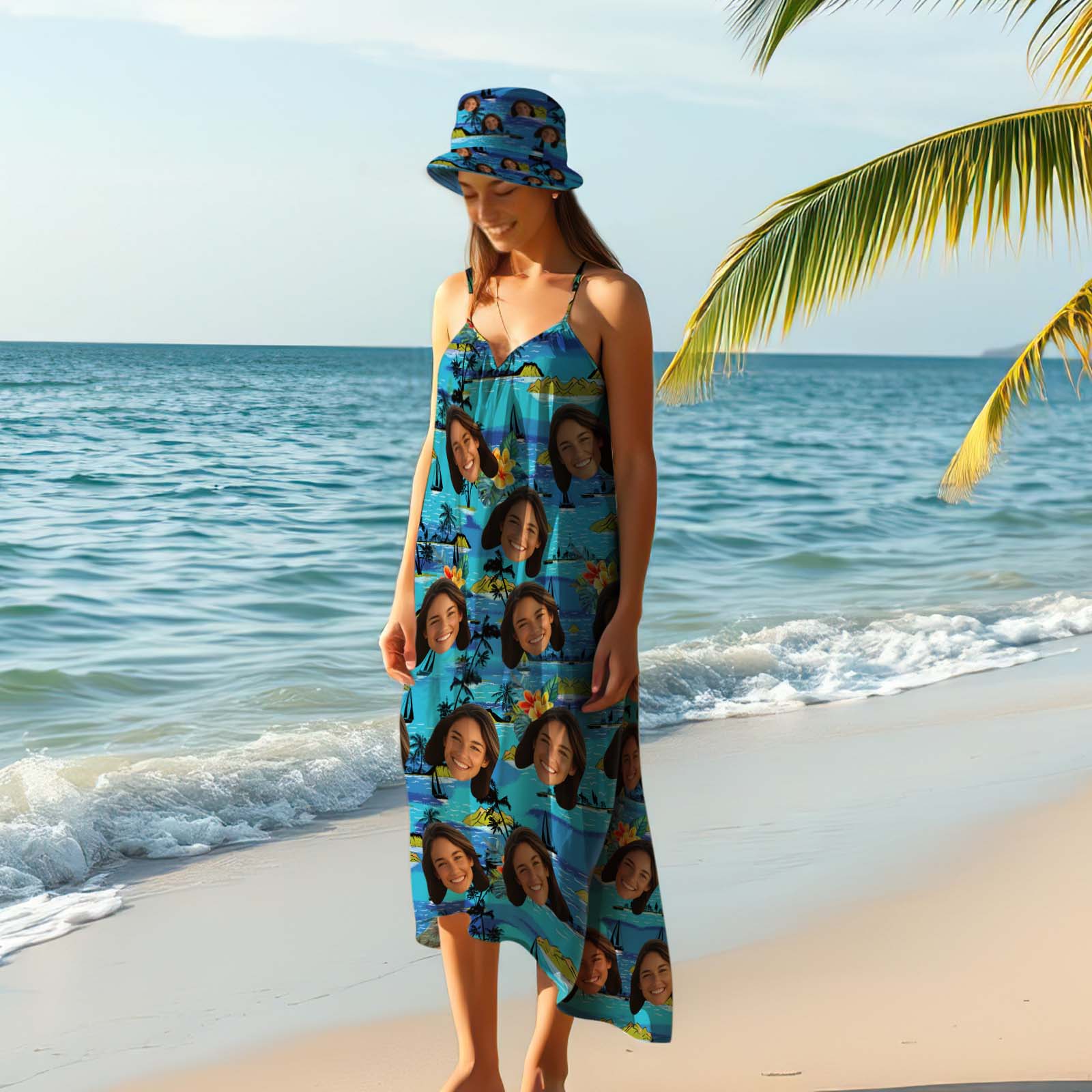 Island Blues - Custom Women Hawaiian Long Dress - MyHawaiianShirtsAU