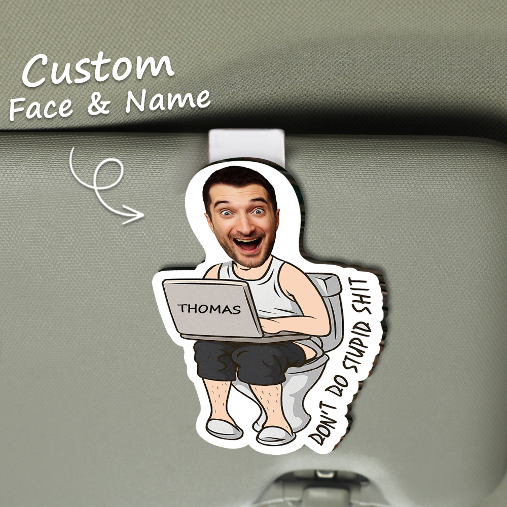 Funny Photo Car Visor Clip Couple Gifts Valentines Day Gifts for Him Personalized Car Visor Clip-Drive Safe