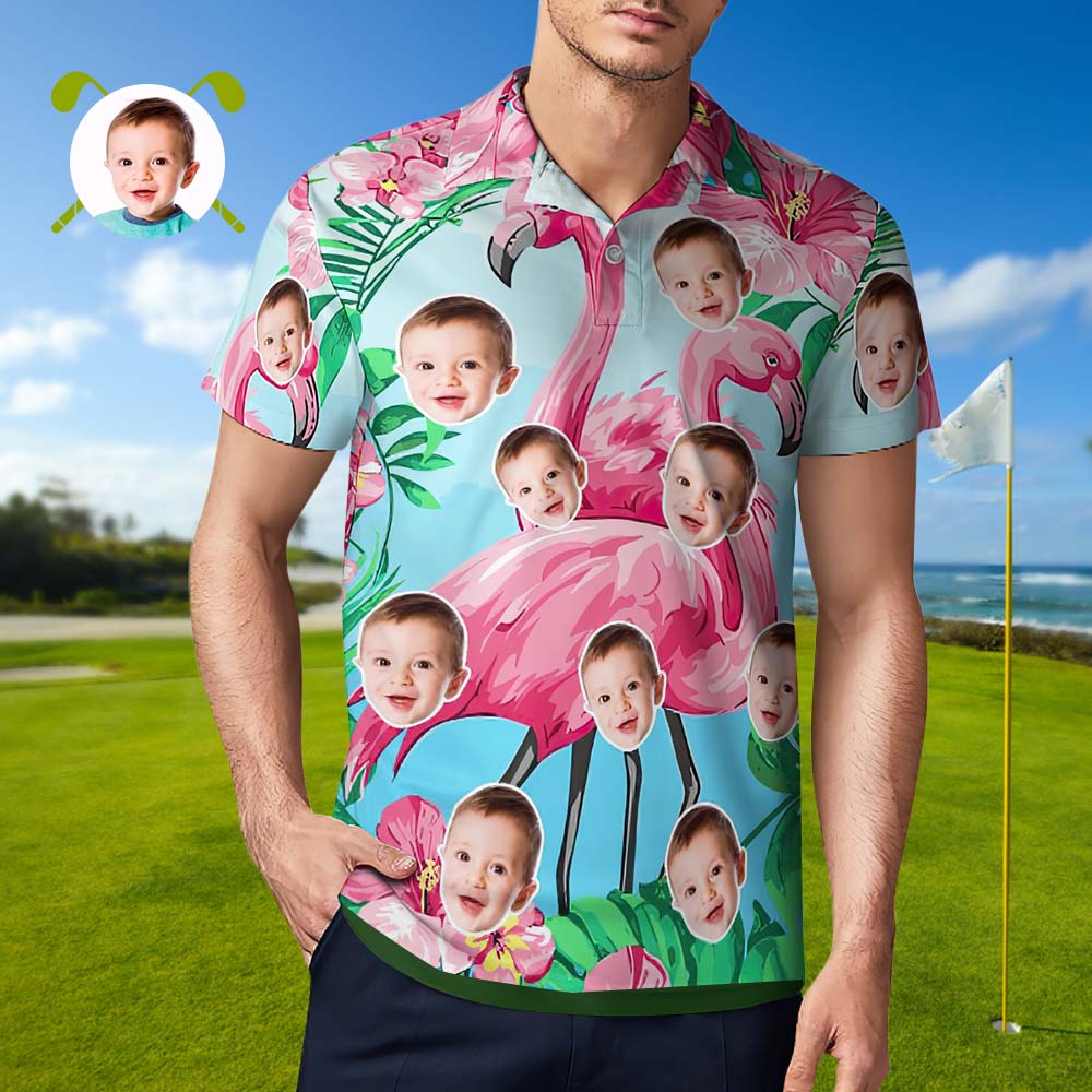 Custom Polo Shirt Hawaiian Golf Polo Shirts Holiday Gift Flamingo - MyHawaiianShirtsAU