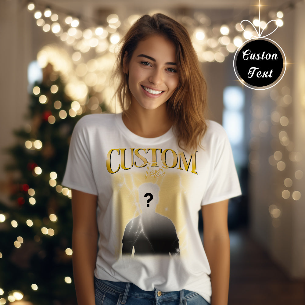 Custom Text Vintage T-shirt Personlised Funny Question Mark T-shirt - MyHawaiianShirtsAU