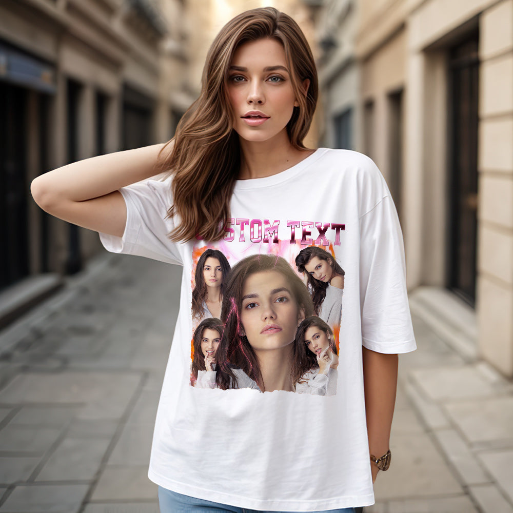 Custom Text and Photo Vintage Tee Custom Bootleg T-Shirts for Men and Women - MyHawaiianShirtsAU