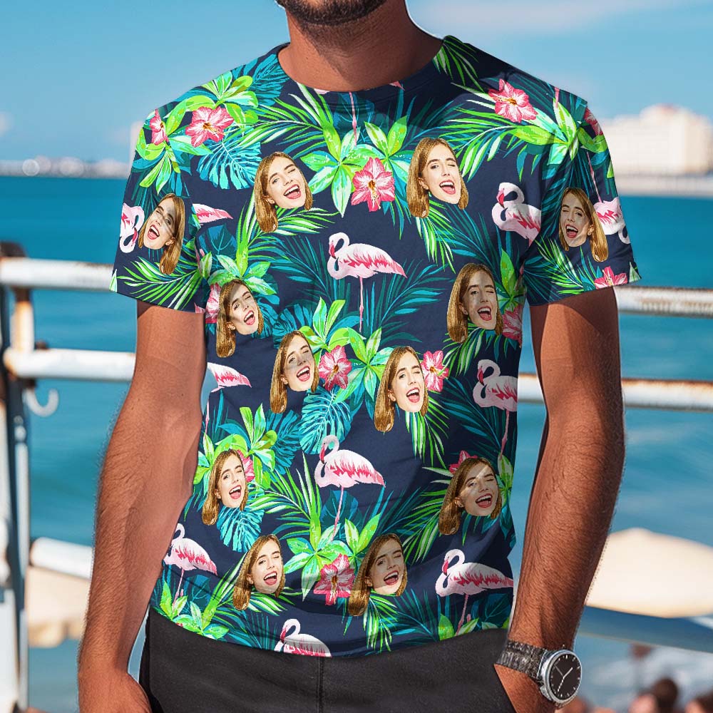 Custom Unisex Hawaiian Style T-shirt Face T-Shirts Fully printed  5 Colors Available - MyHawaiianShirtsAU