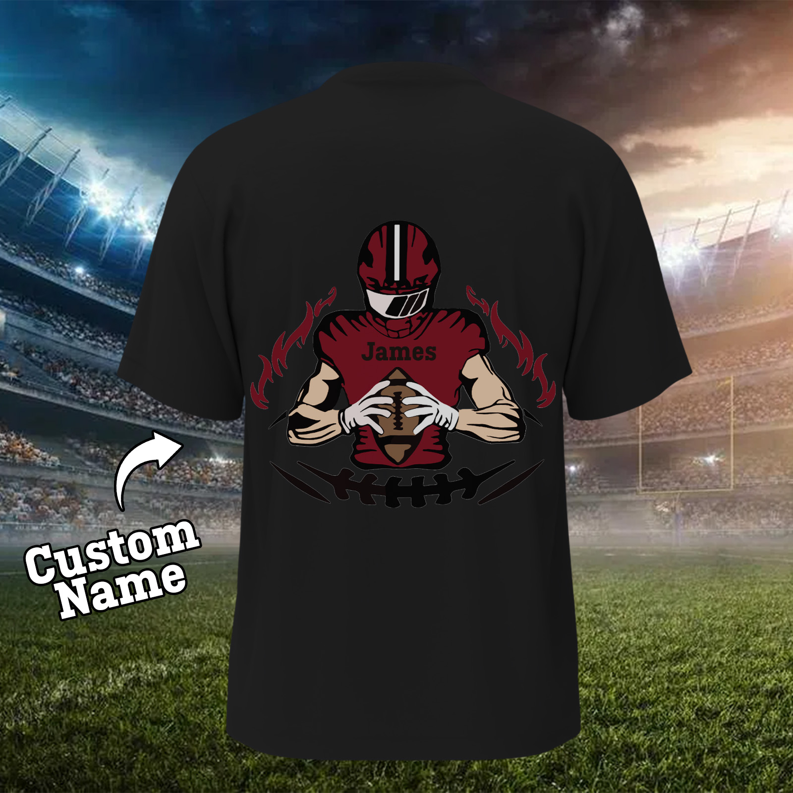Shine On Game Day - Custom Glitter Football Player T-shirt