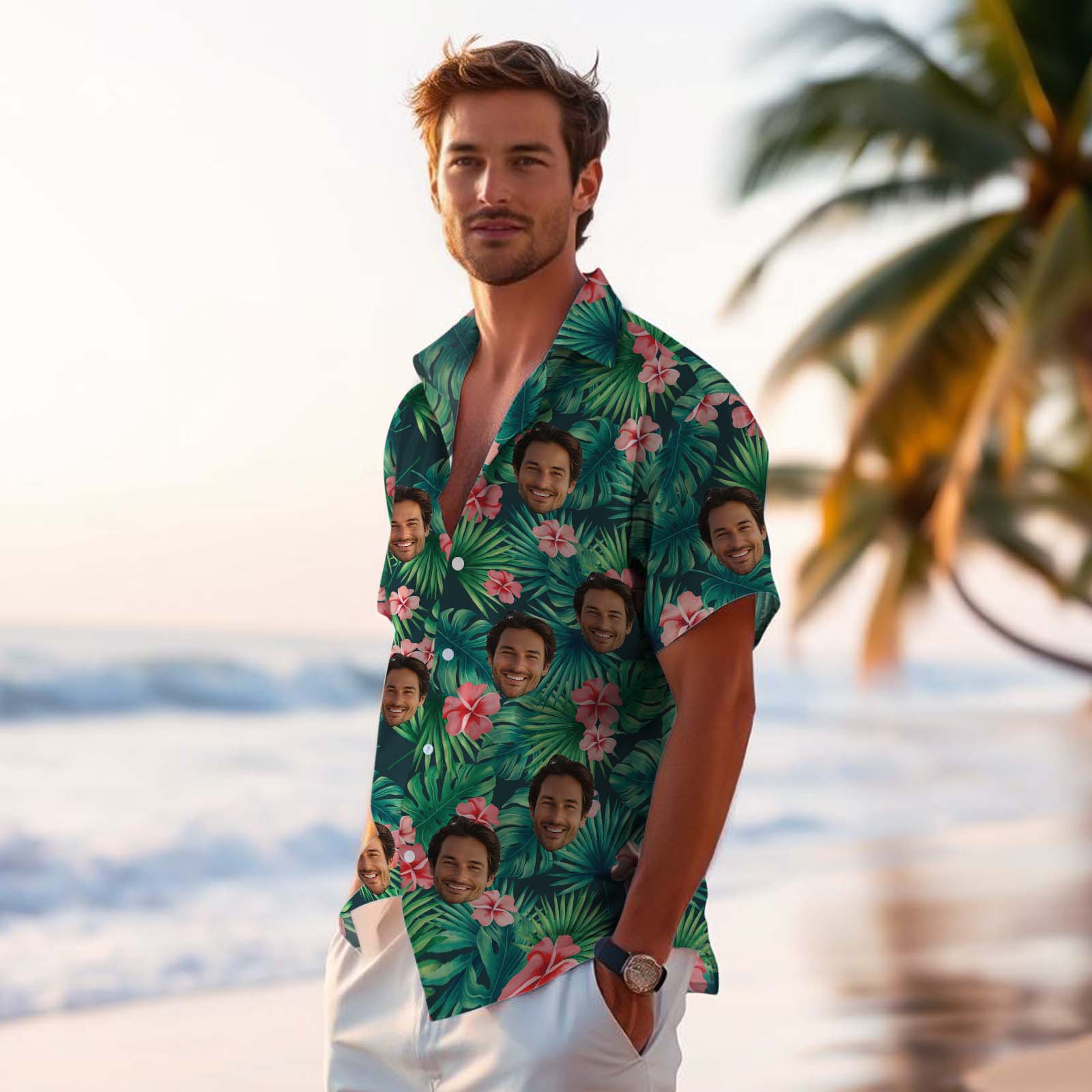 Leafy Bloom - Custom Men Hawaiian Shirt - MyHawaiianShirtsAU
