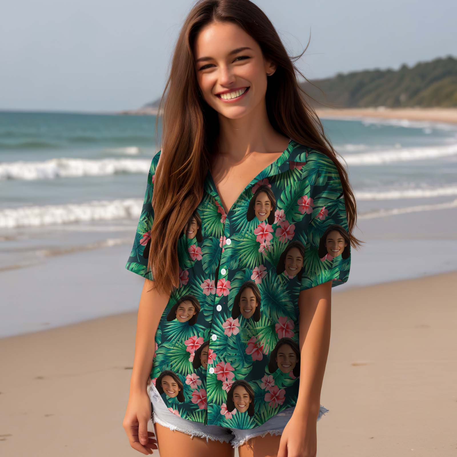 Leafy Bloom - Custom Women Hawaiian Shirt - MyHawaiianShirtsAU