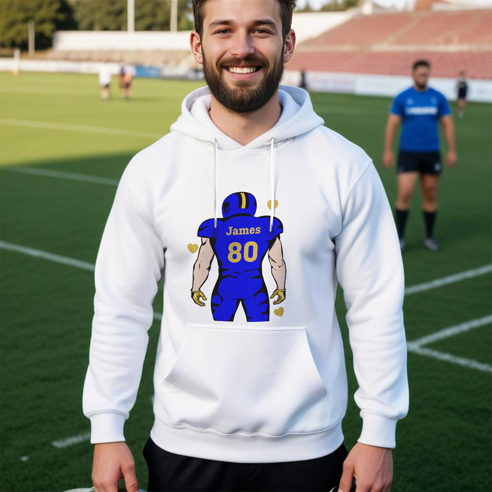 Shine On Game Day - Custom Glitter Football Player Hoodie T-shirt