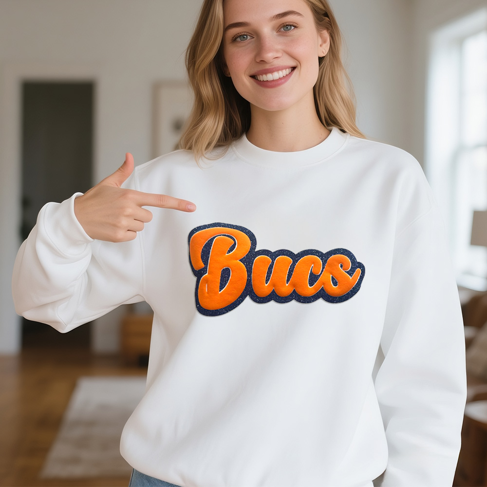 Custom Name Bubble Patch Sweatshirt Personalized 3D Puffy Text Pullover with Glitter Outline, Multiple Color Options - MyHawaiianShirtsAU